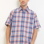 Kemeja Lengan Pendek Pierre Cardin Check Sonner - Casual Blue