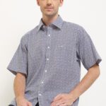 Kemeja Lengan Pendek Pierre Cardin Printed De Romech - White Regular Casual