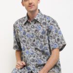 Kemeja Lengan Pendek Pierre Cardin Printed Robean Dure - Light Green Regular Casual