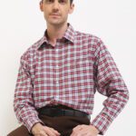Kemeja Lengan Panjang Pierre Cardin Check Rassea - Red Regular Casual