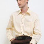 Kemeja Lengan Panjang Pierre Cardin Solid Phineas Lunner - Cream Regular Formal