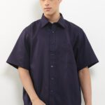 Pierre Cardin Smart Formal Shirt Manha Solid - Regular Short Navy