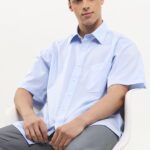 Pierre Cardin Smart Formal Shirt Negira Solid - Regular Short Light Blue