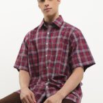 Pierre Cardin Smart Casual Shirt Ogura Check - Regular Short Red