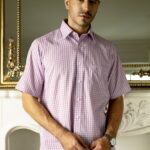 Kemeja Lengan Pendek Pierre Cardin TechnoShirt Urban Grid - Red Cotton Smart Casual