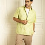 Kemeja Lengan Pendek Pierre Cardin TechnoShirt Bamboo Whisper - Green Cotton Casual
