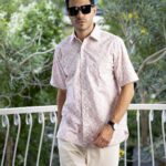 Kemeja Lengan Pendek Pierre Cardin TechnoShirt Brush Grid Naomi - Cotton Smart Casual