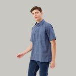 Kemeja Lengan Pendek Pierre Cardin Print Harborline - Dark Blue Smart Casual