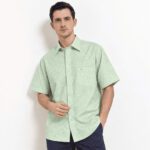Pierre Cardin Smart Casual Shirt Maison Print - Regular Short Green