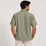 Pierre Cardin Smart Casual Shirt Ardenne Satin - Regular Green