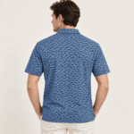 Polo Lengan Pendek Ethan White Classic Blue Patterned - Zephyr Marled Polo Shirt