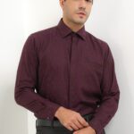 Kemeja Lengan Panjang Body Fit Pierre Cardin Print Iris - Dark Purple Formal Look