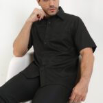 Kemeja Lengan Panjang Pierre Cardin Solid Misty Vale  - Black Formal Look