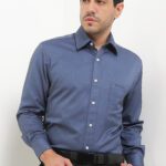 Kemeja Lengan Panjang Regular Pierre Cardin Solid Deep Sea Crave - Blue Formal Look
