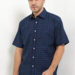 Kemeja Lengan Pendek Pierre Cardin Orion Night Check - Dark Blue Smart Casual Look