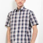 Kemeja Lengan Pendek Pierre Cardin Iron Oxygen Check - Blue Smart Casual Look