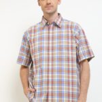 Kemeja Lengan Pendek Pierre Cardin Check Eliotte - Casual Brown