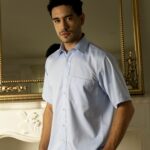 Kemeja Lengan Pendek Pierre Cardin TechnoShirt Cielo - Light Blue Cotton Formal