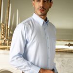 Kemeja Lengan Panjang Pierre Cardin Solid Remy - Light Blue Cotton Smart Casual