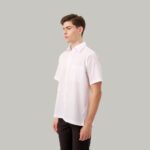 Kemeja Lengan Pendek Pierre Cardin Solid Aether - White Cotton Smart Office